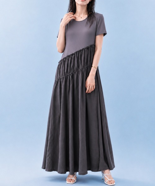 by LEGNA（バイレグナ）の「COOLIFY半袖ワンピース（ワンピース・レディース・ダークグレー/ブラック・LARGE/MEDIUM）」の10枚目の写真