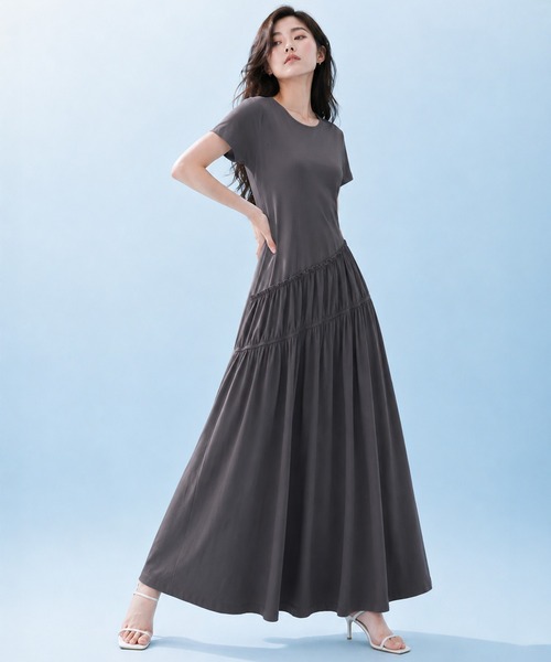 by LEGNA（バイレグナ）の「COOLIFY半袖ワンピース（ワンピース・レディース・ダークグレー/ブラック・LARGE/MEDIUM）」の11枚目の写真