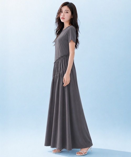 by LEGNA（バイレグナ）の「COOLIFY半袖ワンピース（ワンピース・レディース・ダークグレー/ブラック・LARGE/MEDIUM）」の12枚目の写真