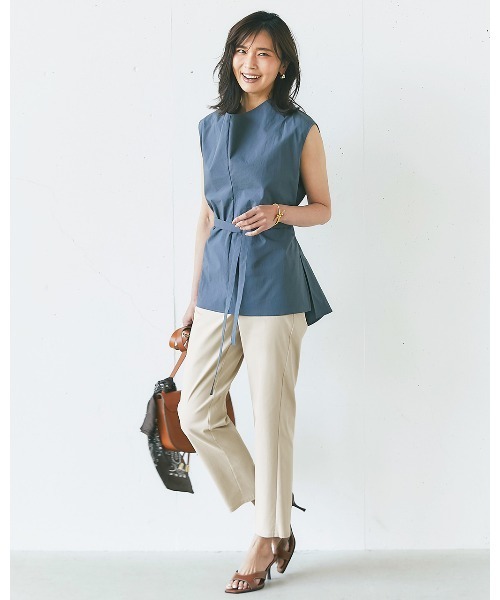 DoCLASSE( ドゥクラッセ)の「ドライタッチ・切替スリム/63cm(その他パンツ・レディース・ダークネイビー/ライトベージュ/オフホワイト/ストーン/ダークブラウン/モスグリーン/ブラック/マスタード・11/13/15 /5/7/9/17)」の22枚目の写真