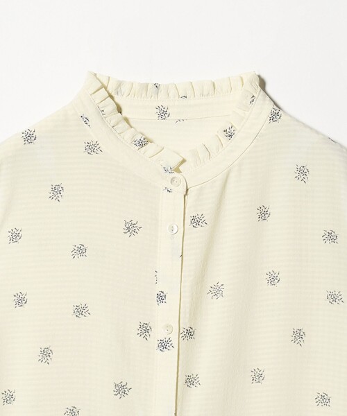 A DAY IN THE LIFE UNITED ARROWS（アデイインザライフユナイテッドアローズ）の「リップル フリルネック シャツワンピース＜A DAY IN THE LIFE＞（ワンピース・レディース・ダークブラウン/オフホワイト/ネイビー・FREE）」の19枚目の写真