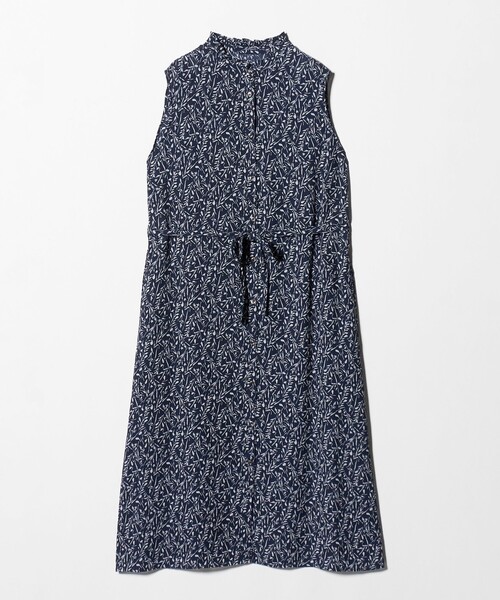 A DAY IN THE LIFE UNITED ARROWS（アデイインザライフユナイテッドアローズ）の「リップル フリルネック シャツワンピース＜A DAY IN THE LIFE＞（ワンピース・レディース・ダークブラウン/オフホワイト/ネイビー・FREE）」の15枚目の写真