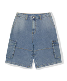 WKNDRS（ウィーキャンドース）の「[WKNDRS x GWAXNG] DULLY RIPSTOP CARGO SHORTS (DENIM)（その他パンツ）」