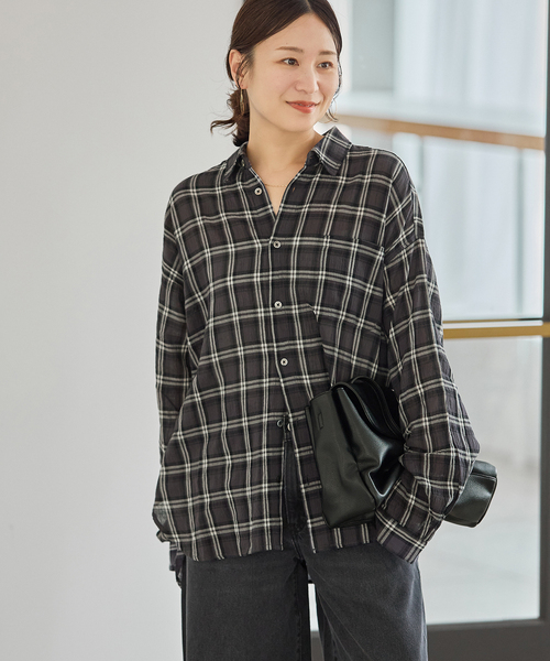 JOURNAL STANDARD(ジャーナルスタンダード)の「別注【LANCER CLOTHING CORPORATION】オーバーFITシャツ(シャツ/ブラウス・レディース・ベージュ/ブルー/ブラック/ネイビー・LARGE)」の10枚目の写真