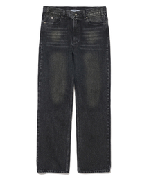 [14oz] ストレートデニムパンツフェイデッドブラック