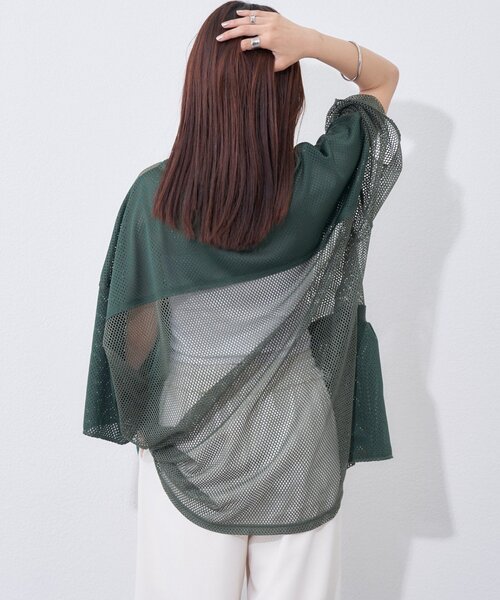 etsinta（エシンタ）の「【etsinta】リメイクメッシュBIGプルオーバー（Tシャツ/カットソー・レディース・グリーン/ネイビー/オフホワイト・ONE SIZE）」の19枚目の写真
