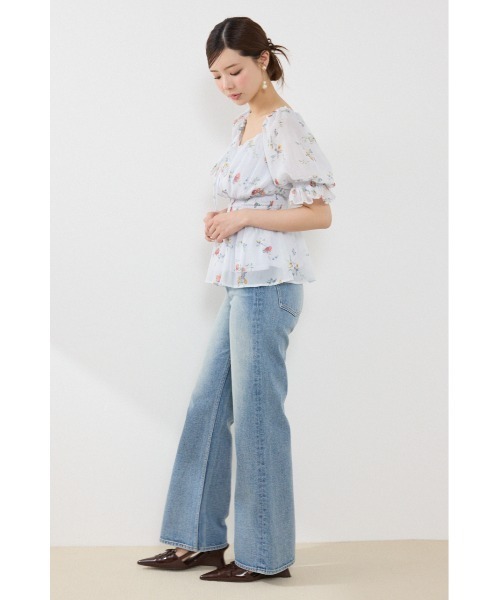 rienda(リエンダ)の「ハーフスリーブボリュームペプラムブラウス 夏服(シャツ/ブラウス・レディース・パープル/ブラック/ライトイエロー・FREE)」の11枚目の写真
