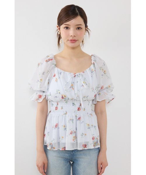 rienda(リエンダ)の「ハーフスリーブボリュームペプラムブラウス 夏服(シャツ/ブラウス・レディース・パープル/ブラック/ライトイエロー・FREE)」の15枚目の写真
