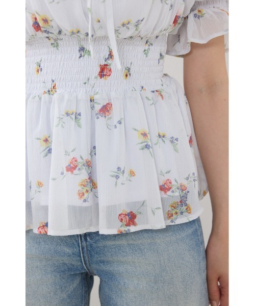 rienda(リエンダ)の「ハーフスリーブボリュームペプラムブラウス 夏服(シャツ/ブラウス・レディース・パープル/ブラック/ライトイエロー・FREE)」の21枚目の写真