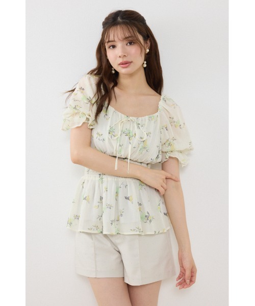 rienda(リエンダ)の「ハーフスリーブボリュームペプラムブラウス 夏服(シャツ/ブラウス・レディース・パープル/ブラック/ライトイエロー・FREE)」の22枚目の写真