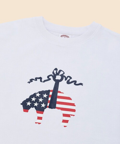 BROOKS BROTHERS（ブルックスブラザーズ）の「【アメリカ建国250th記念】 USAコットンジャージー　ヘビーウェイト　星条旗GFプリント　Tシャツ（Tシャツ/カットソー・メンズ・ホワイト・SMALL/MEDIUM/LARGE）」の4枚目の写真