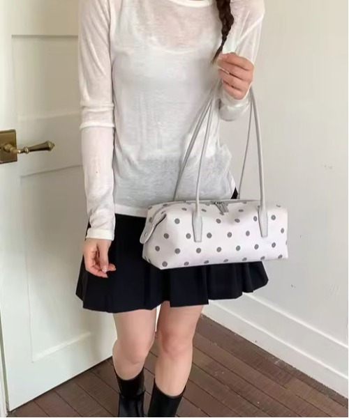ammy.（エイミードット）の「【 ammy. / エイミードット 】 キャンディ ドット ソフト ボストンバッグ（ハンドバッグ・レディース・ピンク/ライトグレー・FREE）」の7枚目の写真