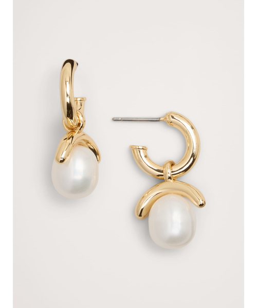 Banana Republic(バナナリパブリック)の「◆パール ドロップ ピアス(ピアス(両耳用)・レディース・シルバー/ゴールド・ONE SIZE)」の1枚目の写真