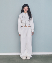 CONTRAST PATCH ZIP-UP IVORY