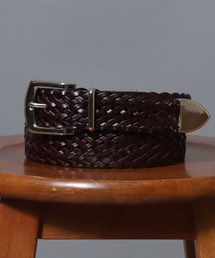 ANPAS | 30mm Recycled Leather Woven Belt - 1300mm Length / リサイクルレザー 編み込みベルト 幅30㎜ 長さ1300㎜ 再生皮革 メンズ レディース メッシュベルト ロングベルト(ベルト)