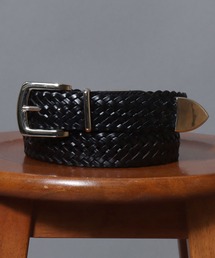 ANPAS | 30mm Recycled Leather Woven Belt - 1300mm Length / リサイクルレザー 編み込みベルト 幅30㎜ 長さ1300㎜ 再生皮革 メンズ レディース メッシュベルト ロングベルト(ベルト)