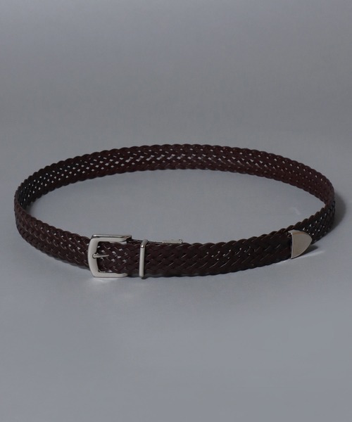 ANPAS(アンパス)の「30mm Recycled Leather Woven Belt - 1300mm Length / リサイクルレザー 編み込みベルト 幅30㎜ 長さ1300㎜ 再生皮革 メンズ レディース メッシュベルト ロングベルト(ベルト・メンズ・ブラック/ブラウン/ダークブラウン・FREE)」の5枚目の写真