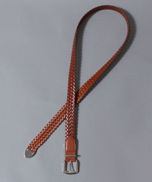 ANPAS(アンパス)の「30mm Recycled Leather Woven Belt - 1300mm Length / リサイクルレザー 編み込みベルト 幅30㎜ 長さ1300㎜ 再生皮革 メンズ レディース メッシュベルト ロングベルト(ベルト・メンズ・ブラック/ブラウン/ダークブラウン・FREE)」の12枚目の写真
