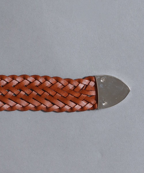 ANPAS(アンパス)の「30mm Recycled Leather Woven Belt - 1300mm Length / リサイクルレザー 編み込みベルト 幅30㎜ 長さ1300㎜ 再生皮革 メンズ レディース メッシュベルト ロングベルト(ベルト・メンズ・ブラック/ブラウン/ダークブラウン・FREE)」の11枚目の写真