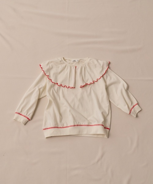 pairmanon(ペアマノン)の「【綿100%】配色メロー BIGカラーロンT(Tシャツ/カットソー・キッズ・ピンク/オフホワイト/モカ・150/120/90/100/130/140/110)」の19枚目の写真