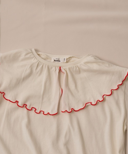 pairmanon(ペアマノン)の「【綿100%】配色メロー BIGカラーロンT(Tシャツ/カットソー・キッズ・ピンク/オフホワイト/モカ・150/120/90/100/130/140/110)」の21枚目の写真