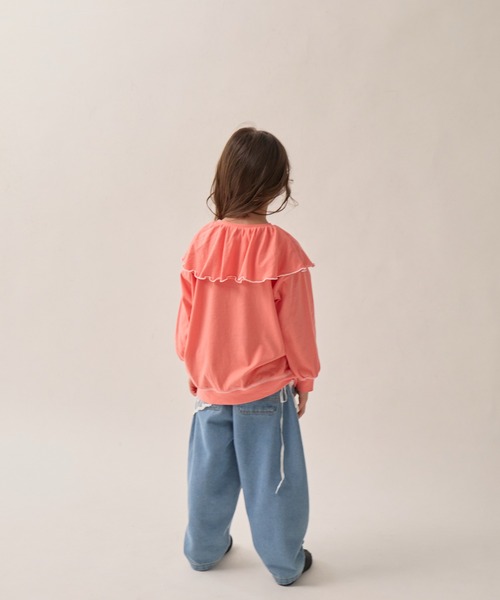 pairmanon(ペアマノン)の「【綿100%】配色メロー BIGカラーロンT(Tシャツ/カットソー・キッズ・ピンク/オフホワイト/モカ・150/120/90/100/130/140/110)」の18枚目の写真
