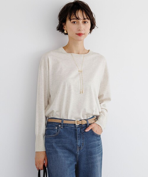 23区 S(ニジュウサンクチイサイサイズ)の「オータムシャイニー リラクシー ニット(ニット/セーター・レディース・ベージュ系/ブラック系/ネイビー系/ピンク系/ライトグレー系・32)」の2枚目の写真