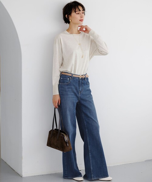 23区 S(ニジュウサンクチイサイサイズ)の「オータムシャイニー リラクシー ニット(ニット/セーター・レディース・ベージュ系/ブラック系/ネイビー系/ピンク系/ライトグレー系・32)」の7枚目の写真