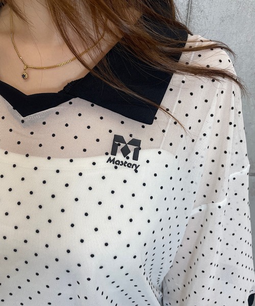 ROGER AND RAW（ロジャーアンドロウ）の「ドットシアー 半袖ユニフォームトップス（Tシャツ/カットソー・レディース・ホワイト/ブラック・FREE）」の13枚目の写真