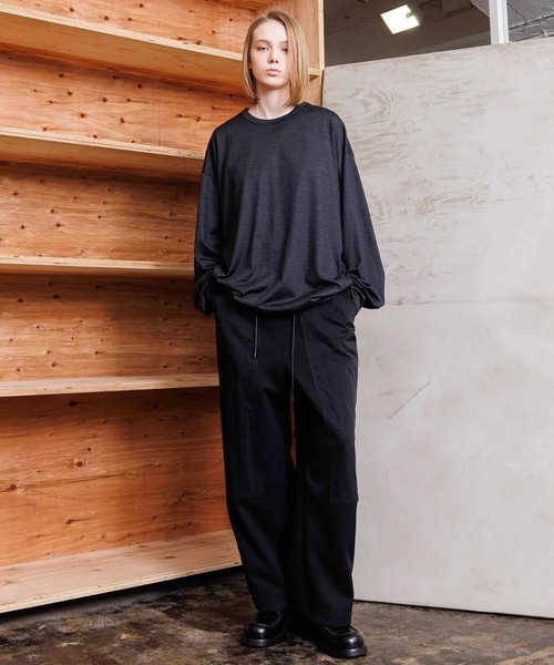 VOAAOV(ヴォアーブ)の「【VOAAOV】RELUX WOOL Oversize L/S T-Shirt(Tシャツ/カットソー・メンズ・ベージュ/チャコールグレー/ブラック/オリーブ・0/1/2)」の8枚目の写真