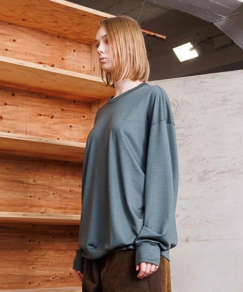 VOAAOV(ヴォアーブ)の「【VOAAOV】RELUX WOOL Oversize L/S T-Shirt(Tシャツ/カットソー・メンズ・ベージュ/チャコールグレー/ブラック/オリーブ・0/1/2)」の10枚目の写真