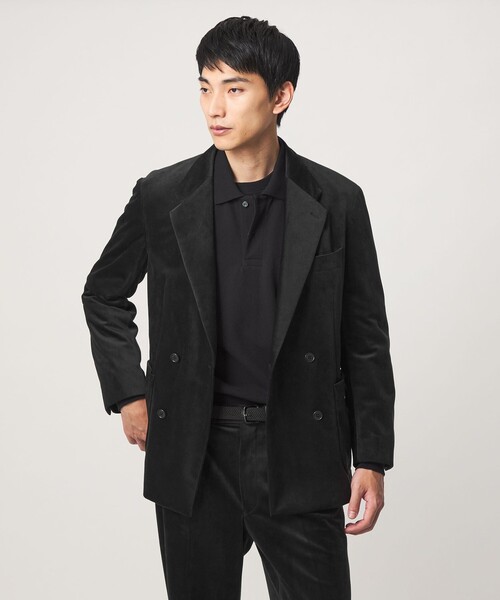 green label relaxing(グリーンレーベルリラクシング)の「ベロア ツイル ダブルブレスト 4B ジャケット(テーラードジャケット・メンズ・ブラック/ダークブラウン・L/M/S/XL)」の2枚目の写真