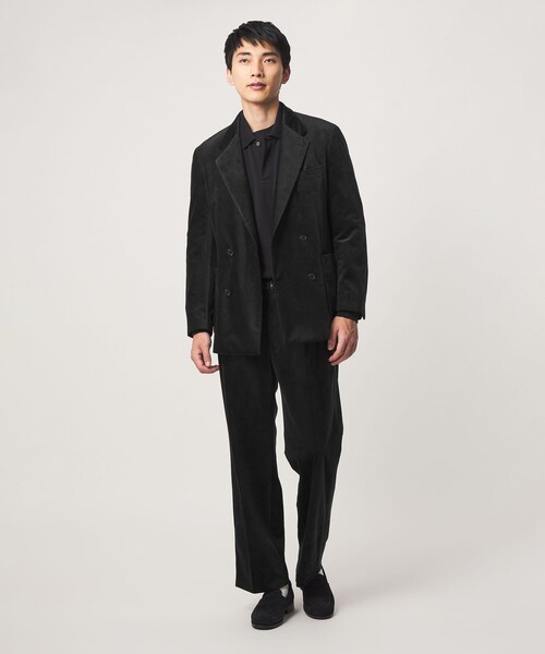 green label relaxing(グリーンレーベルリラクシング)の「ベロア ツイル ダブルブレスト 4B ジャケット(テーラードジャケット・メンズ・ブラック/ダークブラウン・L/M/S/XL)」の3枚目の写真