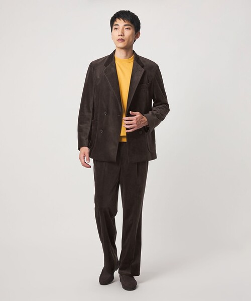 green label relaxing(グリーンレーベルリラクシング)の「ベロア ツイル ダブルブレスト 4B ジャケット(テーラードジャケット・メンズ・ブラック/ダークブラウン・L/M/S/XL)」の6枚目の写真