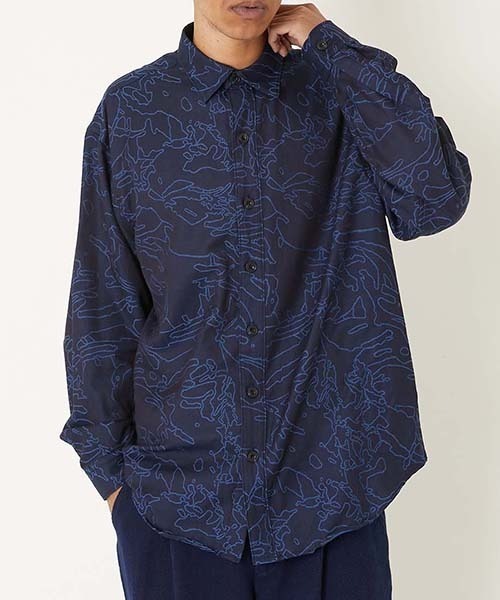 BLUE BLUE JAPAN（ブルーブルージャパン）の「インディゴクモジャカード ロングスリーブシャツ（シャツ/ブラウス・メンズ・インディゴブルー・XL/L/M/S）」の2枚目の写真
