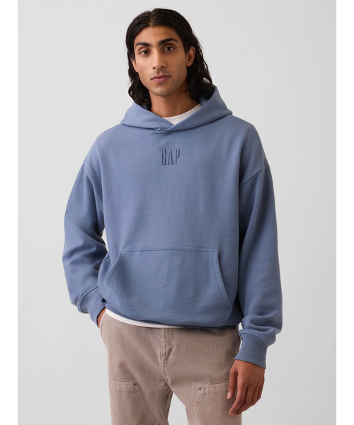 GAP(ギャップ)の「ヘビーウェイト オーバーサイズ GAPロゴパーカー(スウェット・メンズ・ブルー/ブラウン/ネイビー・XS/S/M/L/XL)」の3枚目の写真