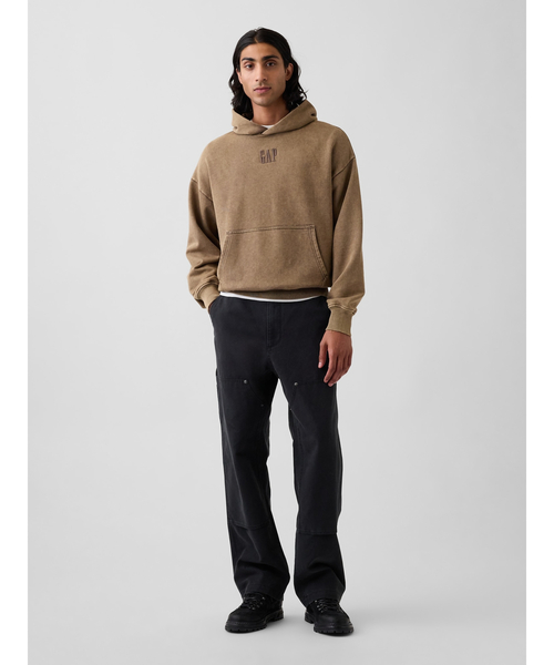 GAP(ギャップ)の「ヘビーウェイト オーバーサイズ GAPロゴパーカー(スウェット・メンズ・ブルー/ブラウン/ネイビー・XS/S/M/L/XL)」の5枚目の写真