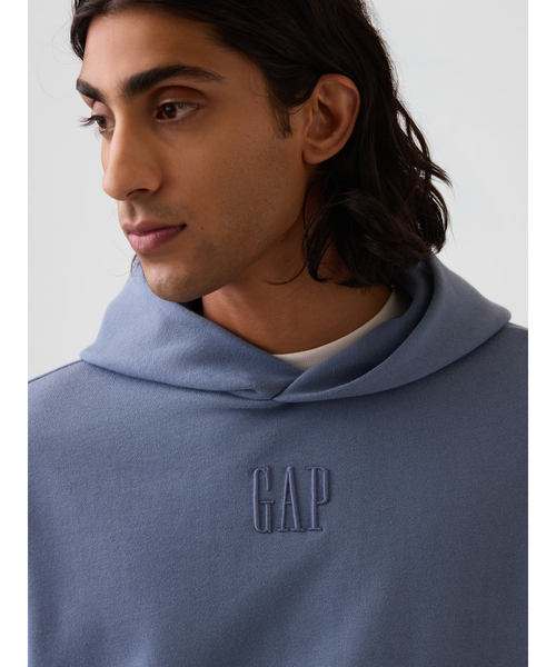 GAP(ギャップ)の「ヘビーウェイト オーバーサイズ GAPロゴパーカー(スウェット・メンズ・ブルー/ブラウン/ネイビー・XS/S/M/L/XL)」の12枚目の写真