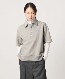 【別注】<CINOH>パールモチーフ スウェット ポロシャツ
