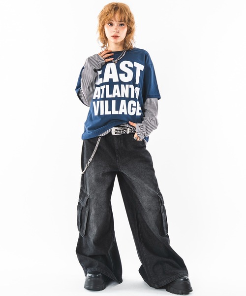 SHORT ROUND(ショートラウンド)の「SHORT ROUND/【26年秋冬新作】フェイクレイヤードグラフィックT(LS)(Tシャツ/カットソー・メンズ・ブラック系その他/ホワイト系その他/ネイビー/ワイン・LARGE/MEDIUM)」の10枚目の写真