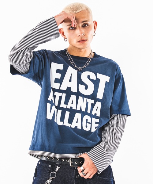 SHORT ROUND(ショートラウンド)の「SHORT ROUND/【26年秋冬新作】フェイクレイヤードグラフィックT(LS)(Tシャツ/カットソー・メンズ・ブラック系その他/ホワイト系その他/ネイビー/ワイン・LARGE/MEDIUM)」の20枚目の写真