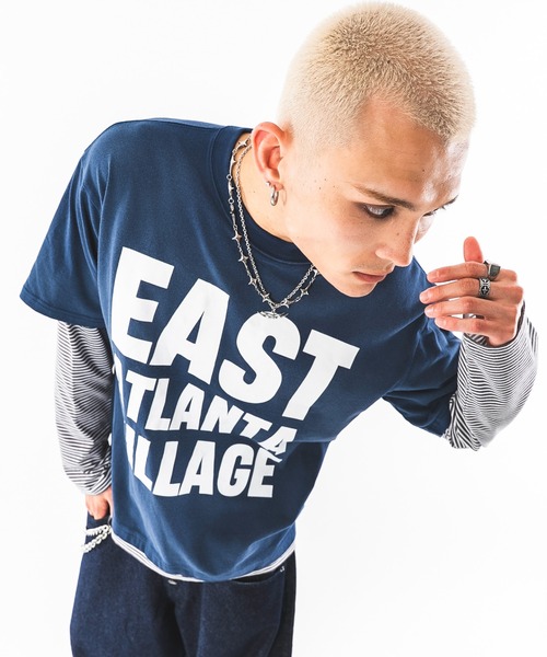 SHORT ROUND(ショートラウンド)の「SHORT ROUND/【26年秋冬新作】フェイクレイヤードグラフィックT(LS)(Tシャツ/カットソー・メンズ・ブラック系その他/ホワイト系その他/ネイビー/ワイン・LARGE/MEDIUM)」の21枚目の写真