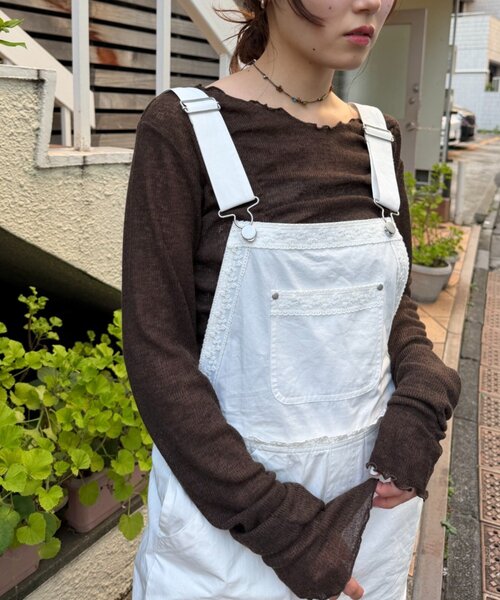 w closet(ダブルクローゼット)の「フロントギャザープルオーバー(Tシャツ/カットソー・レディース・オフホワイト/ピンク/ブラウン/イエロー・FREE)」の2枚目の写真