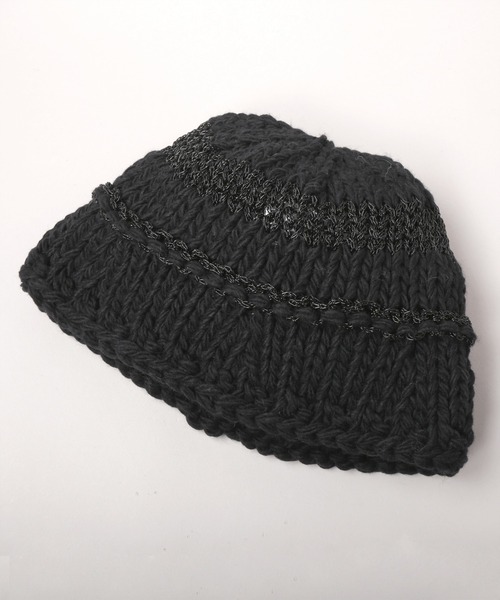 CA4LA（カシラ）の「HAND KNITTED METAL CHAIN WATCH（ニットキャップ/ビーニー・メンズ・グレー/ホワイト/ブラック・ONESIZE）」の3枚目の写真