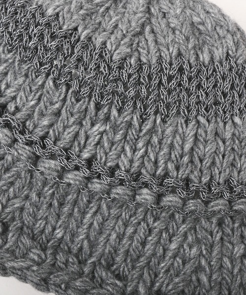 CA4LA（カシラ）の「HAND KNITTED METAL CHAIN WATCH（ニットキャップ/ビーニー・メンズ・グレー/ホワイト/ブラック・ONESIZE）」の11枚目の写真