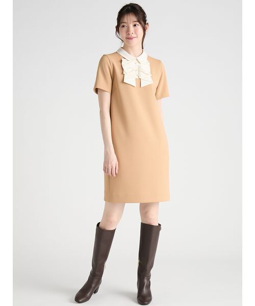 CELFORD(セルフォード)の「リボンモチーフミニワンピース(ワンピース・レディース・ブラック/キャメル/グレー・38/36)」の3枚目の写真