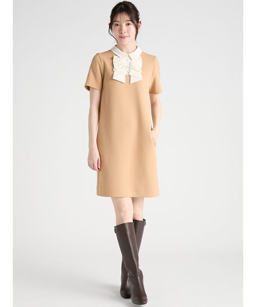 CELFORD(セルフォード)の「リボンモチーフミニワンピース(ワンピース・レディース・ブラック/キャメル/グレー・38/36)」の4枚目の写真
