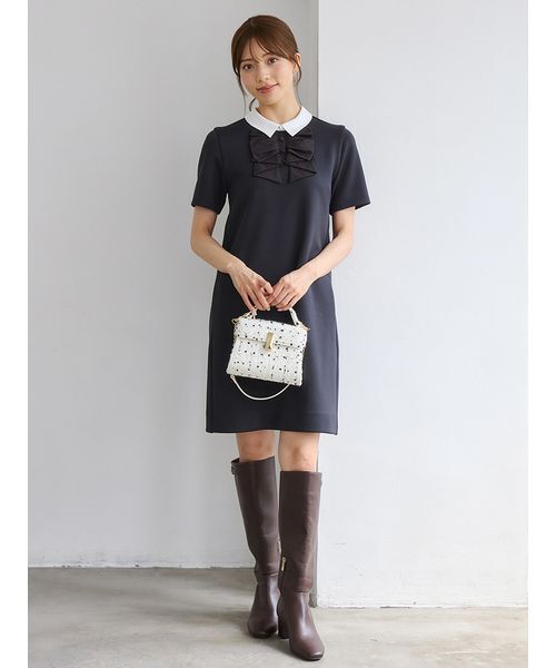 CELFORD(セルフォード)の「リボンモチーフミニワンピース(ワンピース・レディース・ブラック/キャメル/グレー・38/36)」の6枚目の写真