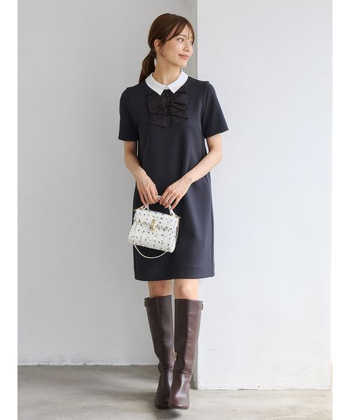 CELFORD(セルフォード)の「リボンモチーフミニワンピース(ワンピース・レディース・ブラック/キャメル/グレー・38/36)」の7枚目の写真