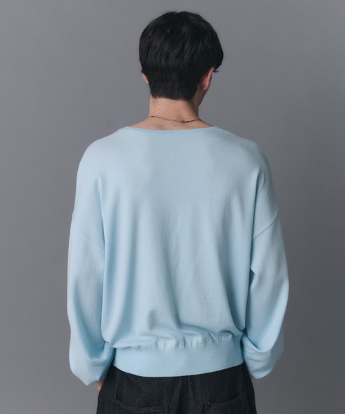 Confirm(コンファーム)の「V-neck High Gauge Knit / Vネックハイゲージニット メンズ レディース ユニセックス(ニット/セーター・メンズ・スカイブルー/グリーン/ブラック・L/M/S)」の11枚目の写真